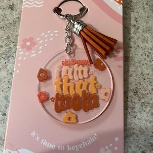 I am that mom Keychain with Orange and Brown Accents